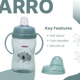 adore ARRO Soft Spout Sipper with Dust Free Cap and Twin Handle- 270ml image 2