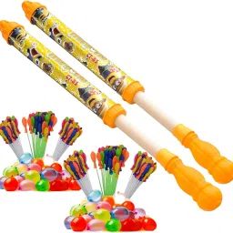 (2 Pichkari + 6 Magic Balloons)for Children Holi Pool Party Fun Water Gun-image-98