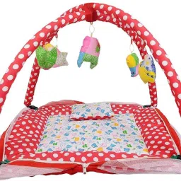 kiraday Polyester Kids Washable Baby Kick and Play Gym wit Mosquito Net and Set 36 Mosquito Net image 3