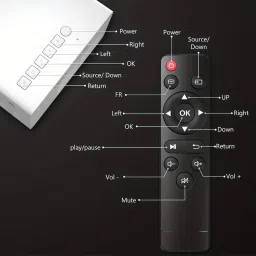 Seashot Portable Mini LED Projector (1 Set) (3000 lm / Remote Controller) Portable Projector image 4