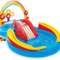 VW Rainbow Ring Inflatable Play Center w/ Slide , Slippery Water Slide, Inflatable Swimming Pool, Infatable Ball-5