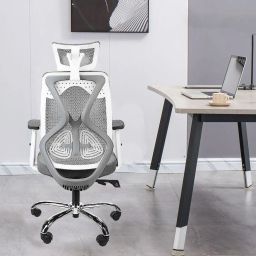 High Back Ergonomic Office Chair with Height Adjustable Armrest & Seat Fabric Office Executive Chair-image-40