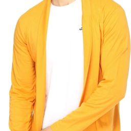 Men Asymmetric Full Sleeve Yellow Shrug-image-32
