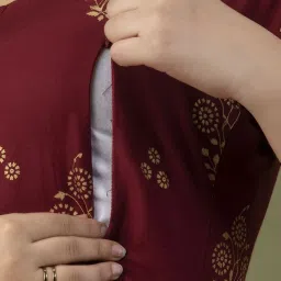 Women Gown Maroon Ankle Length Dress-image-98
