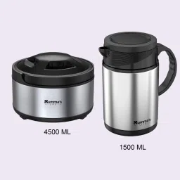 Stainless Steel Gift Set Pack of 2 DOLKI‐Kettle 1500ML + Leo Casserole 4500ML Pack of 2 Thermoware Casserole-20