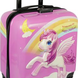 Small Cabin Suitcase (37 cm) 4 Wheels - 360° Rotation, Outing Travelling Luggage Kids Trolley Bag with Adjustable Handle - Multicolor-13