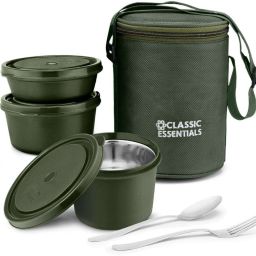 Pro Microwave Safe Stainless Steel | Insulated Fabric Bag | Leak Proof 3 Containers Lunch Box-28