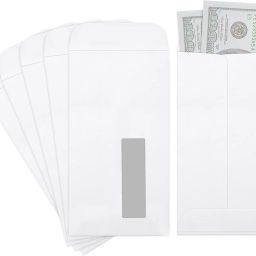 Window Envelope White Cheque Size Envelope Size 9.5 * 4.5 inch | 25 x 12 cm | 100 GSM | Office Envelope Stationary - Pack of 25 Envelopes-16