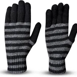 Striped, Self Design, Printed Winter Men Gloves-image-86