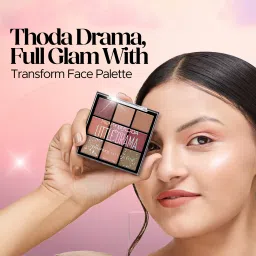 hilary rhoda Transform Face Palette|Highly Pigmented |Matte & Shimmer Finish |18g (Soft Glam) image 2
