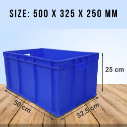 singhal Plastic Multipurpose Rectangular Storage Crates 500 x 325 x 245 MM Heavy Duty Crates Storage Basket image 3