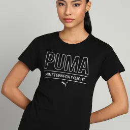 Womens Graphic Tee II Women Printed Round Neck Cotton Blend Black T-Shirt-image-43