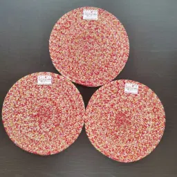bulkysanta Red Cotton Round Shaped Dia 9 (Set of 3) Placemat-picture-5