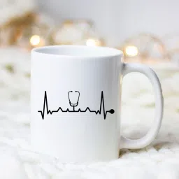 HEARTBEAT OF DOCTOR 330 ML WHITE MUG FOR DOCTORS | BEST GIFT FOR DOCTORS Ceramic Coffee Mug-picture-12