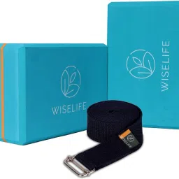 Teal Yoga Block + Blue Yoga Belt Soft Surface for balance,support & performance Yoga Blocks-picture-1
