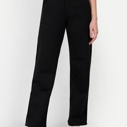 broadstar Women Loose Fit Black Lycra Blend Trousers-picture-39