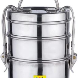 Stainless Steel Lunch Box | Traditional Tiffin Boxes for School/Office (3 Tier) 3 Containers Lunch Box-image-60