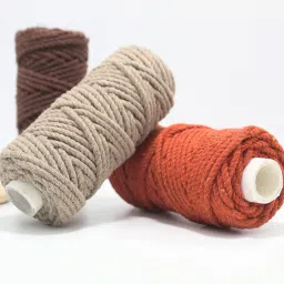 craft affair | 3 Ply Twisted 3mm Macrame Cotton Cord 20 Meter each Pack | For Diy Projects Coffee, Stone, Rust image 3