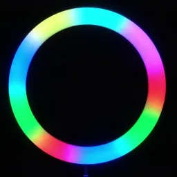 TECHMAZE 10" Selfie RGB Ring Light with Tripod Stand LED Dimmable with 21 Colours Tripod image 2