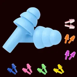 4 Pairs Ear Plugs Soft Silica Gel Noise Reduction-Random Color (Multicolor)-H1 Ear Plug-image-82
