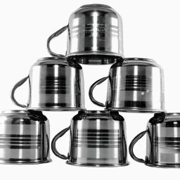Pack of 6 Steel Steel Tea Cup/Coffee Cup, Set of 6 Piece, Sliver,100 ML-12