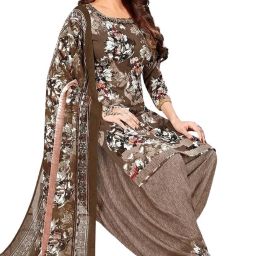 Unstitched Crepe Salwar Suit Material Printed-image-17