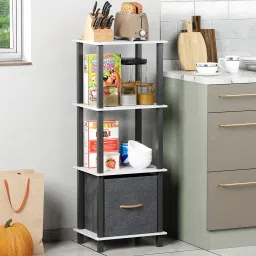 Containers Kitchen Rack MRM-001 White Kitchen Shelf Wood, Carbon Steel-image-38
