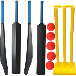 PVC Bat With Plastic Wicket Set And 5 Wind Ball Cricket Kit-image-50