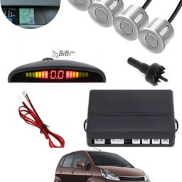 ccmm Silver Reverse 4Pcs Parking Sensor With Led Display/Buzzer For Car-329 Universal Silver Increased Safety 4pcs Sensor For Vehicle-329 Parking Sensor-picture-17