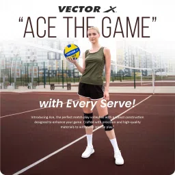 vector x Ace Soft Touch PU Pasted Texture Surface Volleyball - Size: 4 image 5