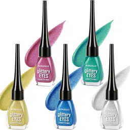 ronzille Combo of 5 Waterproof shimmer Metallic Glitter Eyeliner ( Blue,Green,Gold,Pink,Silver) 25 ml-picture-43