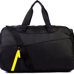 42 L Gym Duffel Bag - Travel Duffel Bag, Colour Black With Yellow Zip Sports and Gym Daily Use - Black-image-89