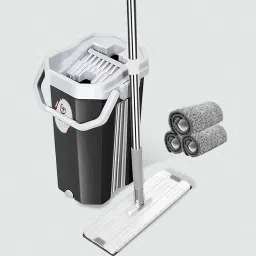 Upgraded Hands-Free Squeeze Microfiber Flat Spin Mop System 360° Flexible Head Flat Mop-picture-6