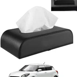 Black Tissue Holder Leatherite/Include Tissue/Save Space For Home/Car/Office-215 Vehicle Tissue Dispenser-image-31