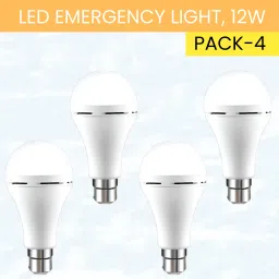 12W Rechargeable Inverter LED Bulb with Upto 4H.Power Cut Lighting Pack of_4U482 4 hrs Bulb Emergency Light-image-14