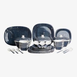 Pack of 40 Melamin Blue ethnic Triple Coated Dinner Set-image-56