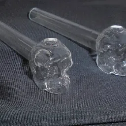 Clear Transparent Skull Shaped Glass oil burner Pipe 4 inch pack of 2 Borosilicate Glass Outside Fitting Hookah Mouth Tip-image-70