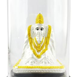 SILVERSPOT JEWEL 999 Pure Silver Beautiful Tulja Bhavani with Acrylic Base Idol Decorative Showpiece - 14 cm-image-39