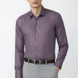 Men Slim Fit Checkered Spread Collar Formal Shirt-image-32