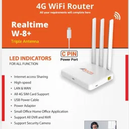 Realtime W-8 + (Plus) 4G Router 2.4 GHz 300 Mbps Wifi Speed Dual Band External Antenna MiFi (Sim Based) image 3