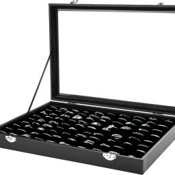 ®Rings/Earrings Organizer 10 Slots Velvet Drawer Jewelry Storage box Transparent Glass lid Jewelry Display Store Showcase Box Gifts for Girls Women Vanity Box-image-52