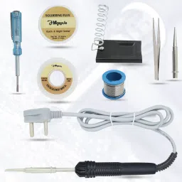 8In1 Basic Complete 30W Soldering Iron Kit with 5 Meter Solder Wire, Stand, Flux, Bit, Tester, Tweezer, Wick 30 W Simple-12