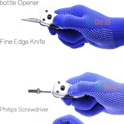 flipkart smartbuy Silver Military Keychain with Torch, Screwdriver, Knife & Bottle Opener Key Chain image 3