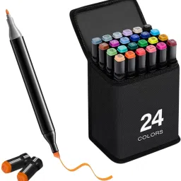 Dual Tip Art Markers-24 CI061 24 PCS Bullet and Calligraphy Alcohol Ink Marker Nib Sketch Pens-picture-17