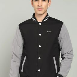 Men Colorblock Bomber Jacket-image-58