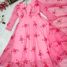 Printed Georgette Stitched Anarkali Gown-image-91