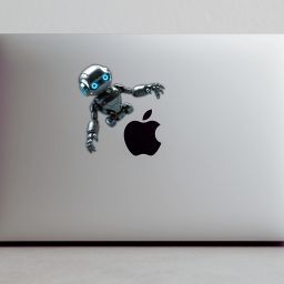 STIXY Cool Chrome Robot Laptop Sticker | Techy Bot Hugging Logo Glossy Vinyl Laptop Skin Compatible for 15 inch-image-48