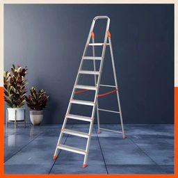 gravity 9 STEPS Ladder For Home Foldable Ladder/Wide Anti Skid Steps Aluminium Ladder-picture-0