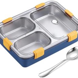 VI_Premium Deluxe Lunch Box with Inner Stainless Steel & Secure Lock 3 Containers Lunch Box-image-27
