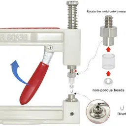 Prabhas Designs Pearl Beads Setting Machine with sample Beads and Rivets White Beads-image-89